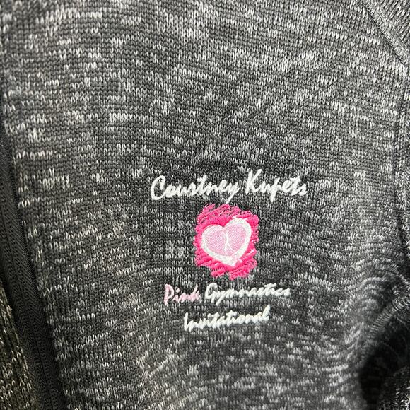 Courtney Kupets Pink Invitational Marbled Black Zip Up Jacket Large - Picture 2 of 10